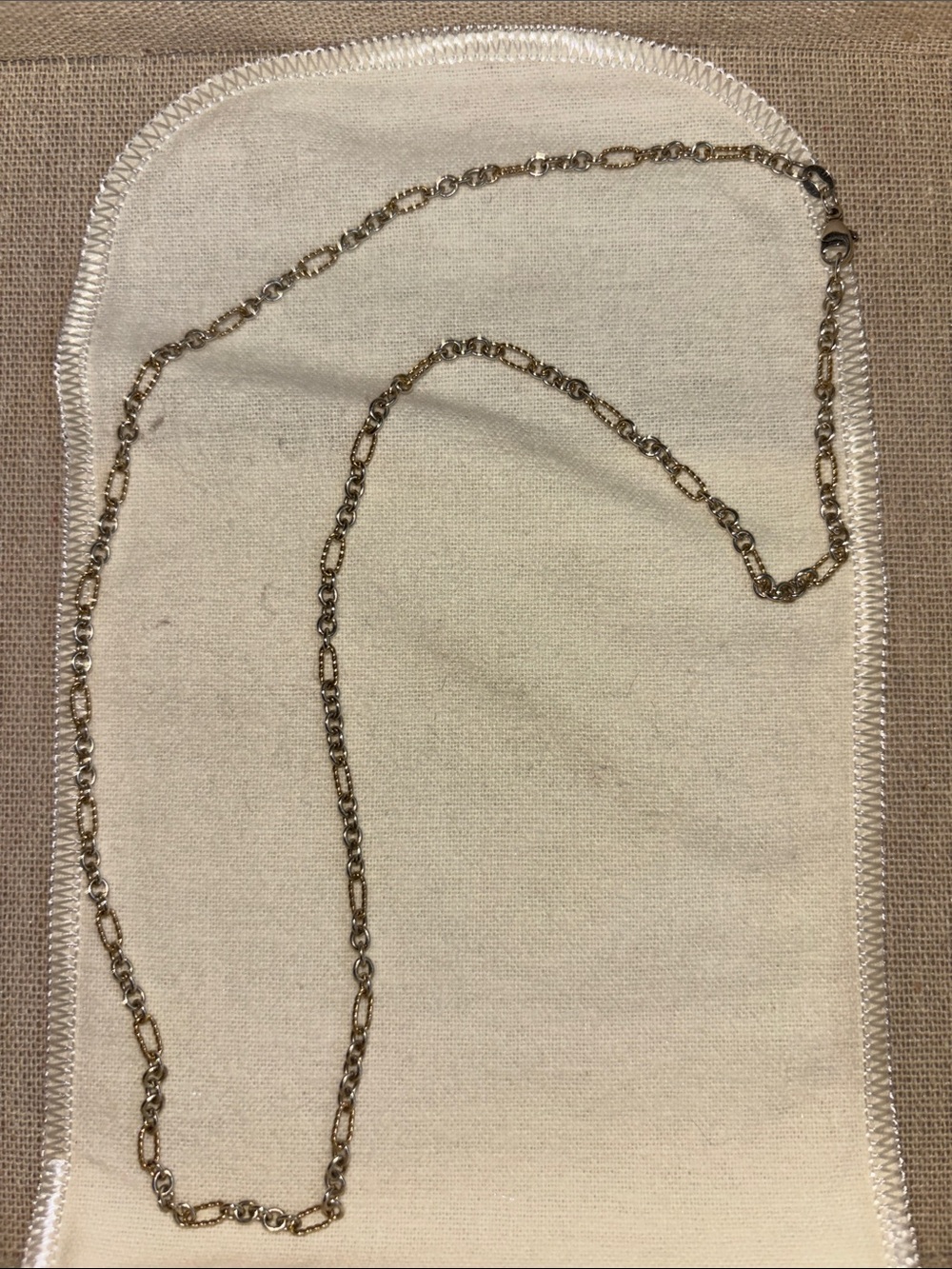 James Avery Medium Cable Figaro In Sterling Silver And 14k Yellow Gold Size 18” - Picture 2 of 5